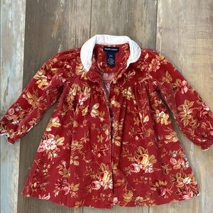 Ralph Lauren Red Floral Dress with White Accents